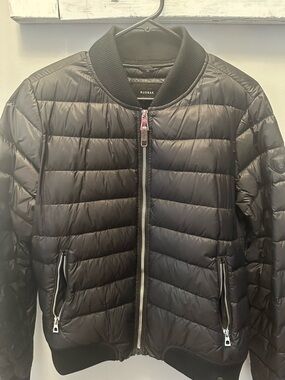 RUDSAK Black Quilted Jacket with Ribbed Collar